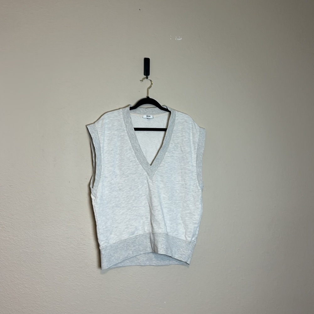 AGOLDE Shaw V-Neck Vest Oversized In Oatmeal Size XS - Picture 3 of 8